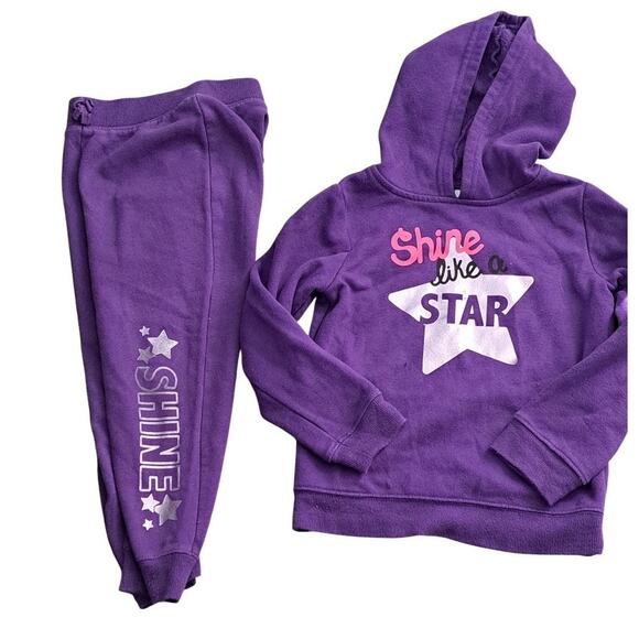 jumping beans Other - Purple Shine Like A Star Hoodie And Sweatpants Set Girl's Size 5